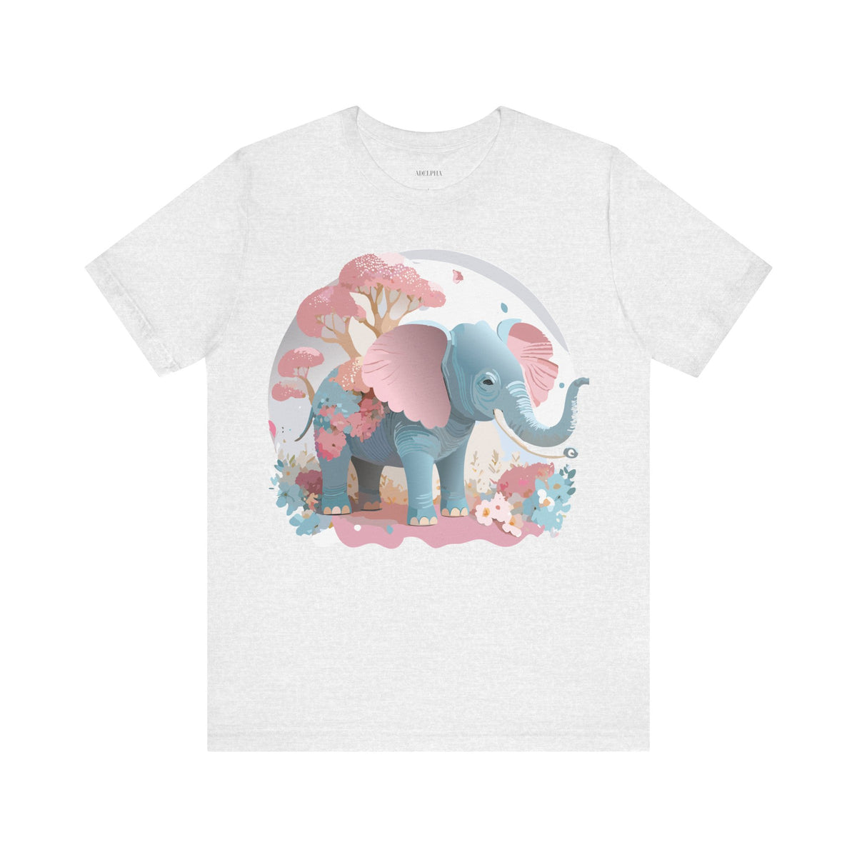 Elephant Graphic Unisex Cotton Bella+Canvas Tee with Art Animal Design d13