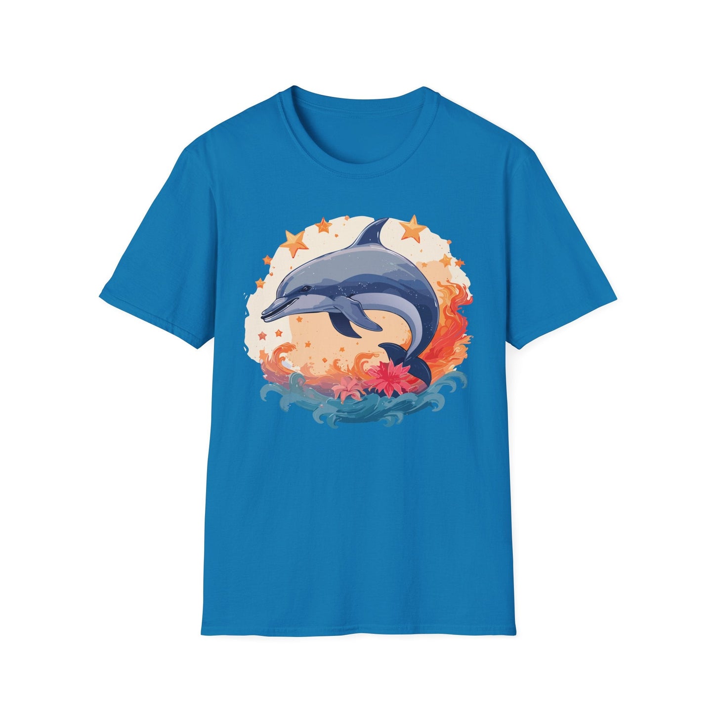 Dolphin Shirt Unisex Tee Gildan Softstyle 64000 100 Percent Ring Spun Cotton Comfort Wear
