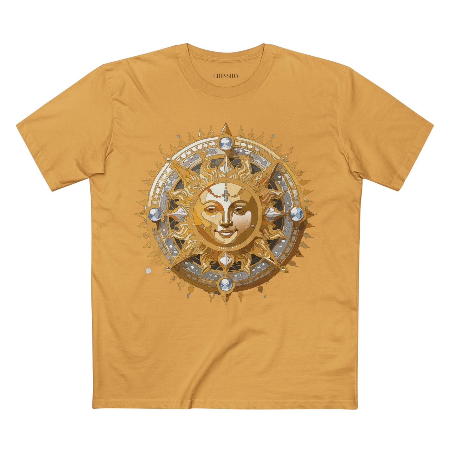 Gold Sun Graphic Unisex 100 Cotton T-Shirt with Golden Art Design 10