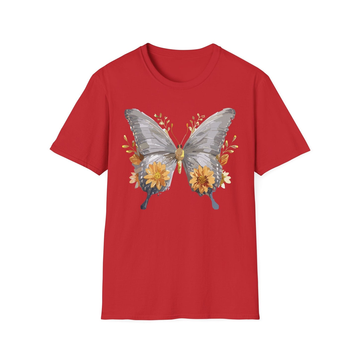 Butterfly T Shirt For Unisex Gildan Softstyle 64000 Cotton Comfort Monarch Design Tee