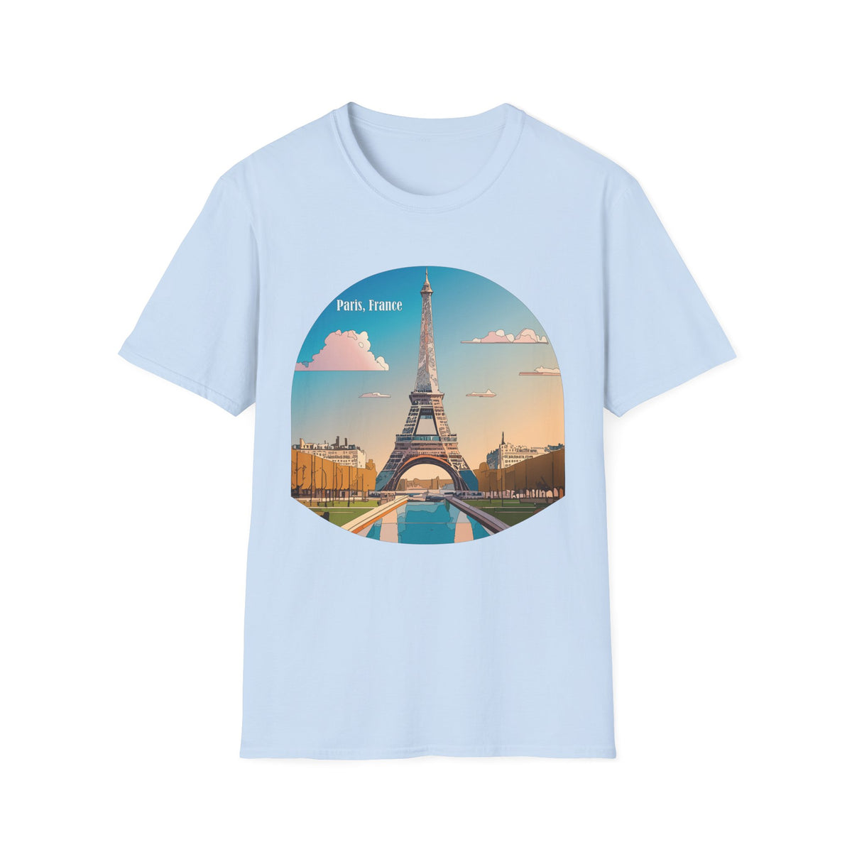 Paris Eiffel Tower Illustration T-Shirt | Paris, France Graphic Tee