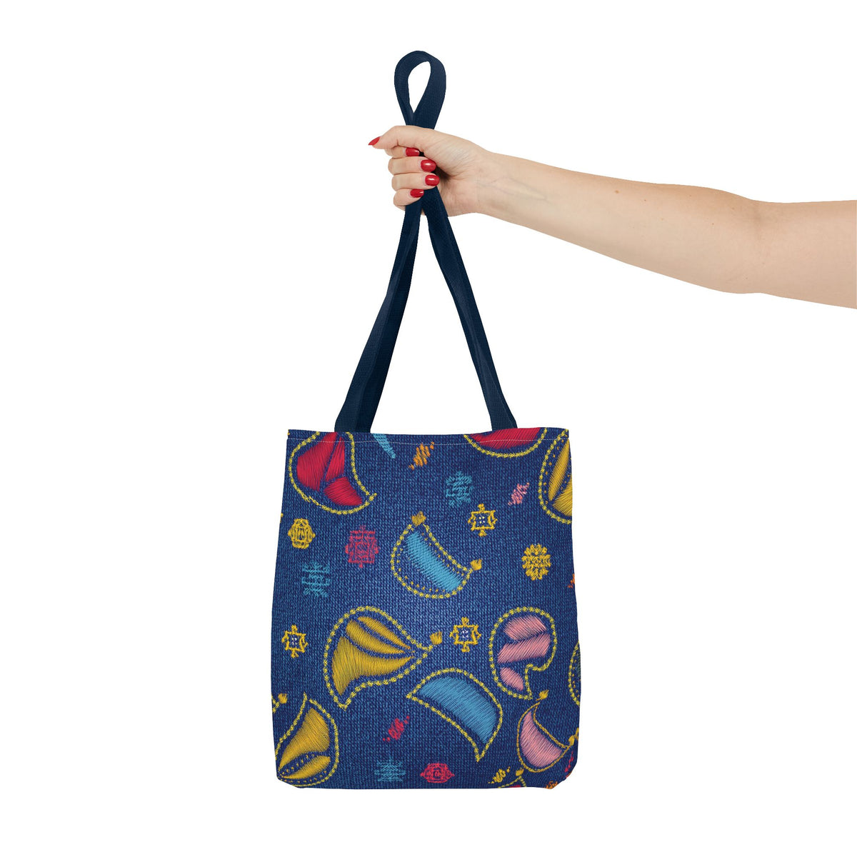 Diwali Graphic Denim Fabric Imitation Print Unisex Canvas Bag Poly Spun 3 Sizes Tote Bag 205-21