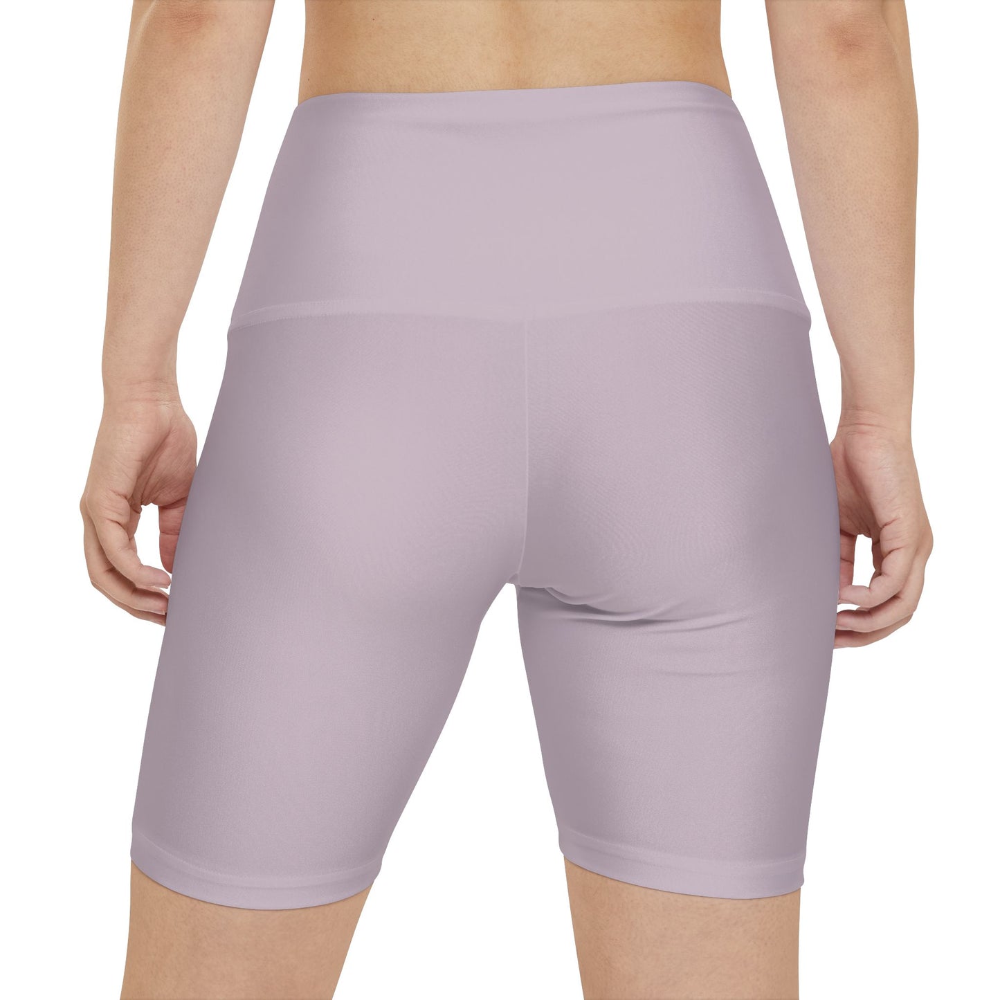 Pale Purple Women's Workout Shorts — Solid High-Waist Biker Shorts for Exercise & Everyday Wear
