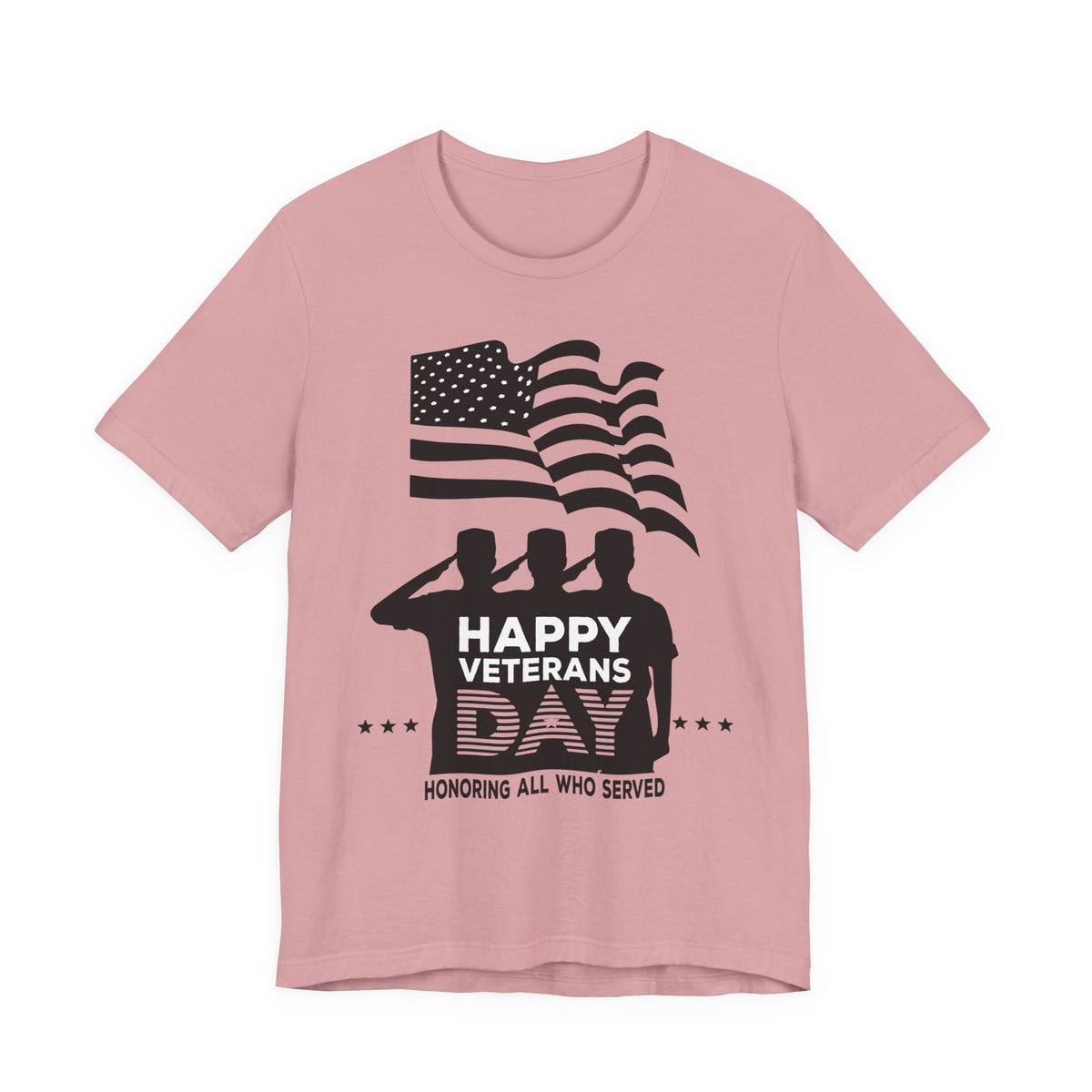Happy Veterans Day saluting soldiers T-Shirt Patriotic American flag Unisex Cotton v51