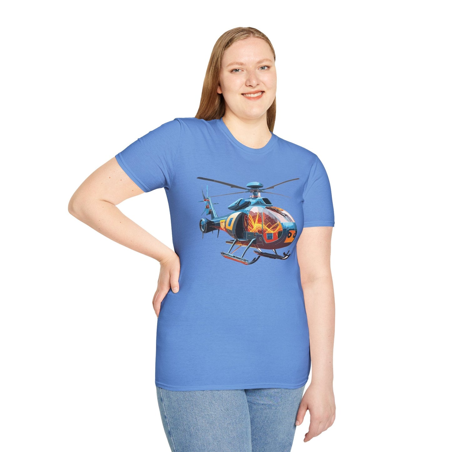 Chopper Helicopter Graphic Unisex Cotton Softstyle Short Sleeve Tee 2