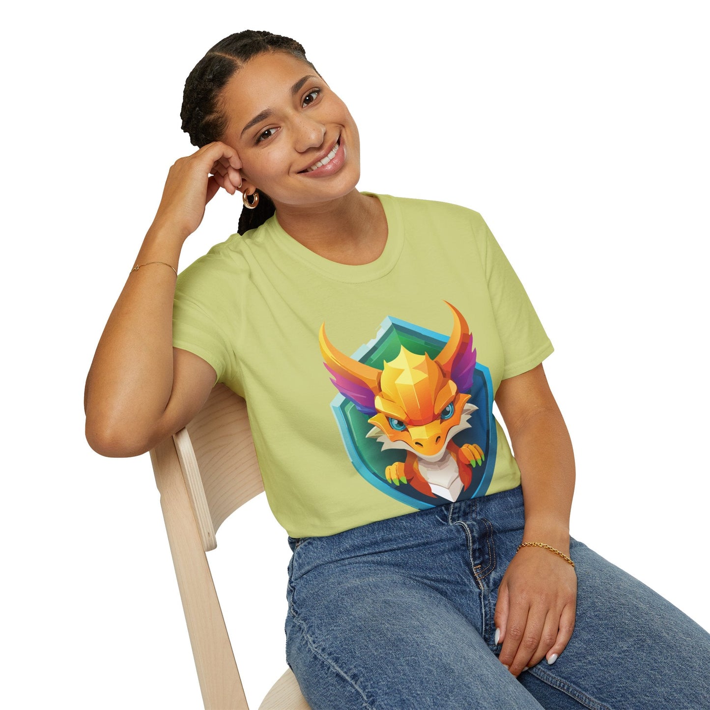 Dragon Graphic Unisex Cotton Softstyle Art Design Tee With Animals 11