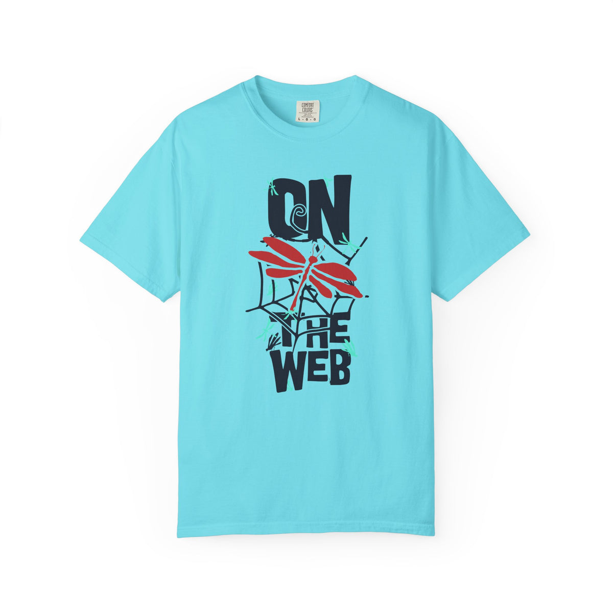 On the Web Spider Graphic Unisex Comfort Colors Garment-Dyed Heavyweight 100 Cotton Art Design T-Shirt w4
