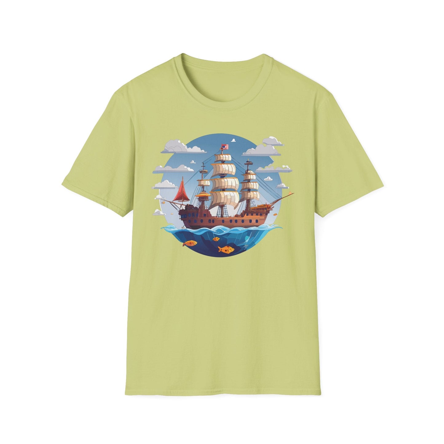 Ship T Shirts Frigate T Shirts Vessel Tee Shirt Unisex Softstyle Cotton Tee Gildan 64000