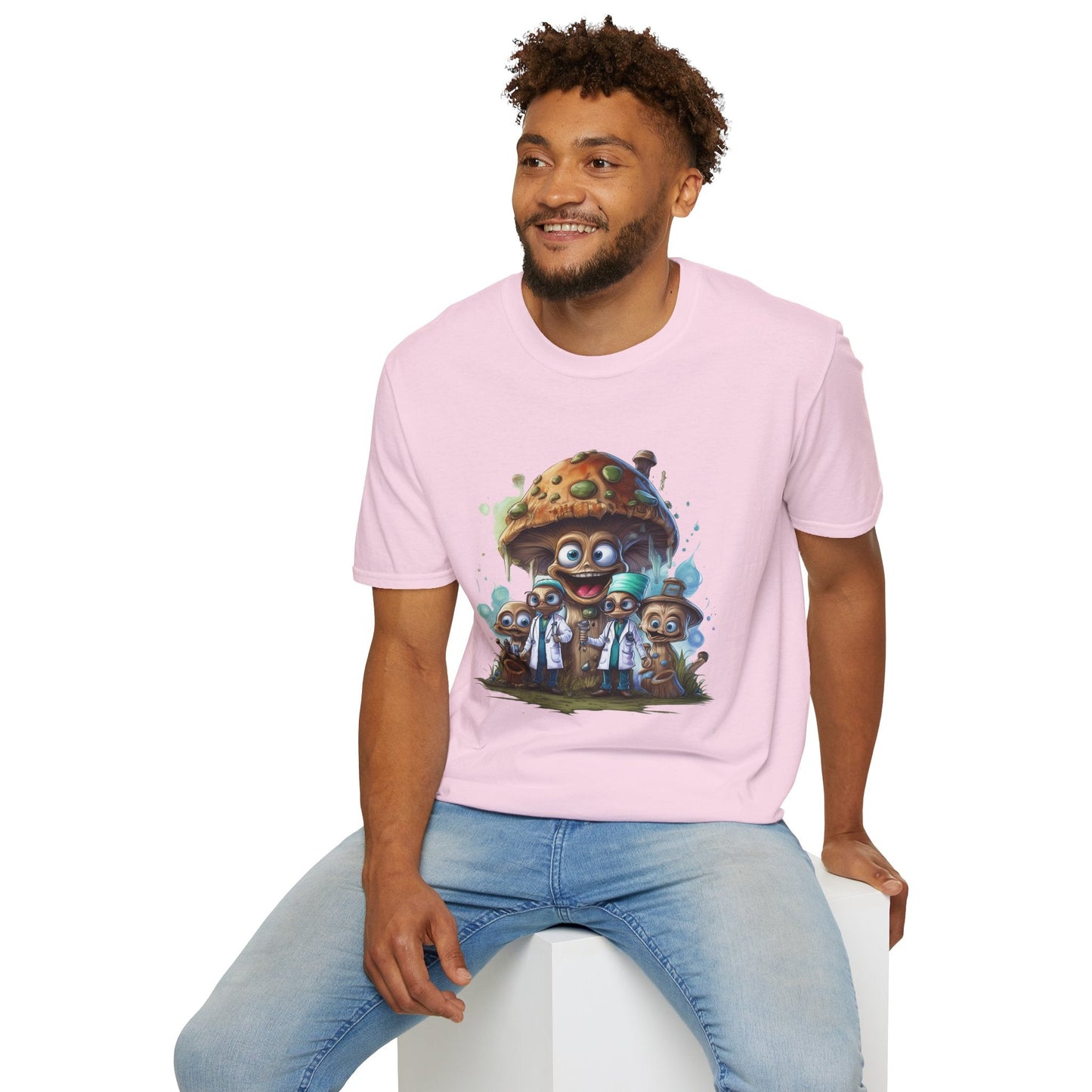 Mashroom Tee Shirt Unisex Funny Mushroom Design Softstyle 64000 Cotton Graphic Tee