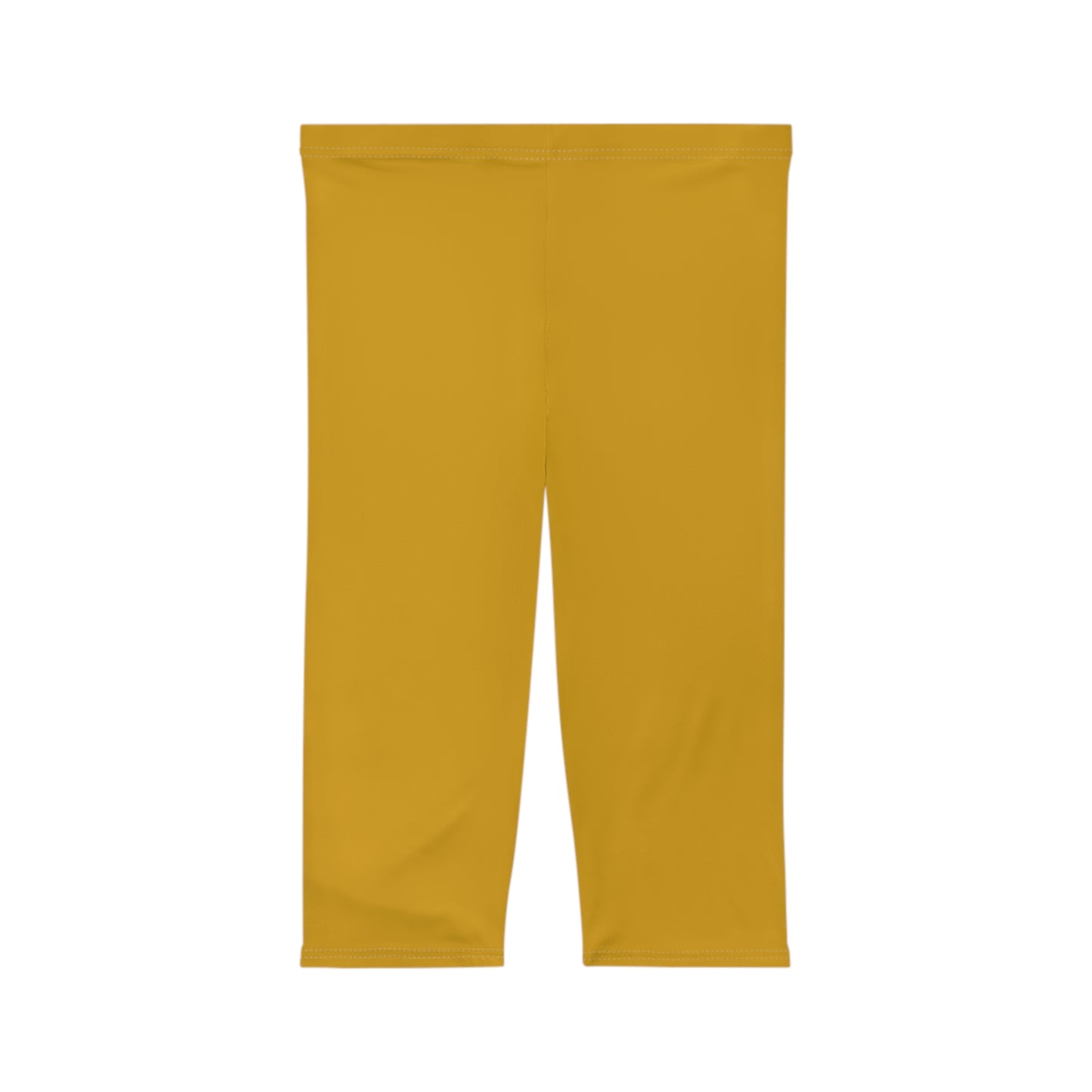 Goldenrod Color Women's Brushed Suede Poly Span Casual Capri Leggings XS-2XL
