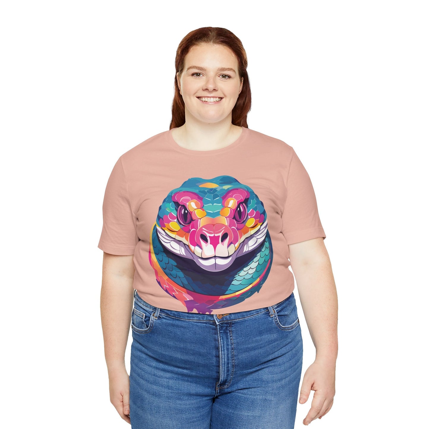 Unisex Animal Tee Shirt With Art Design, Wild Animals Short Sleeve Graphic Tee For Everyday Wear