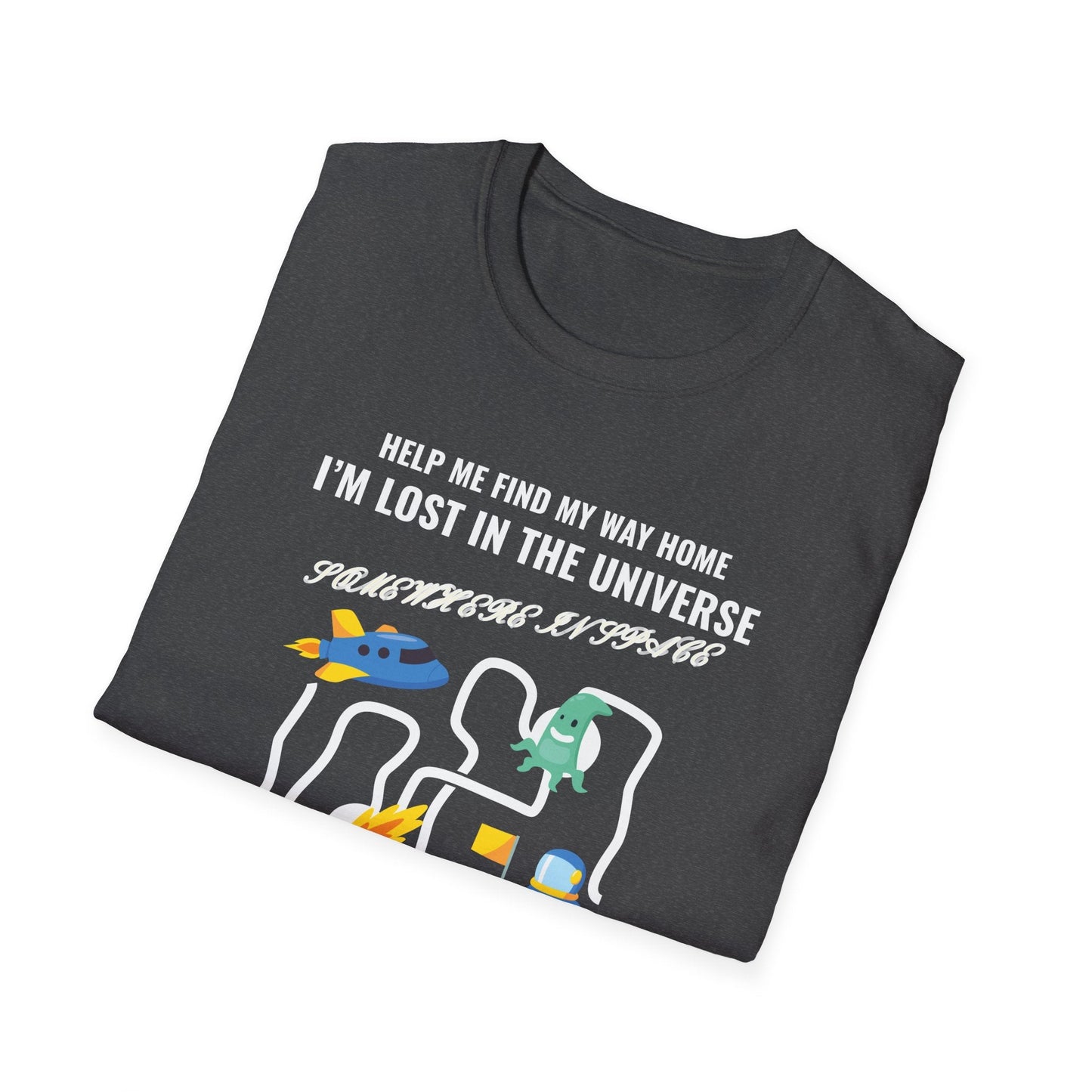 Lost in the Universe TShirt Unisex Cotton Cute Space Maze Graphic Tee