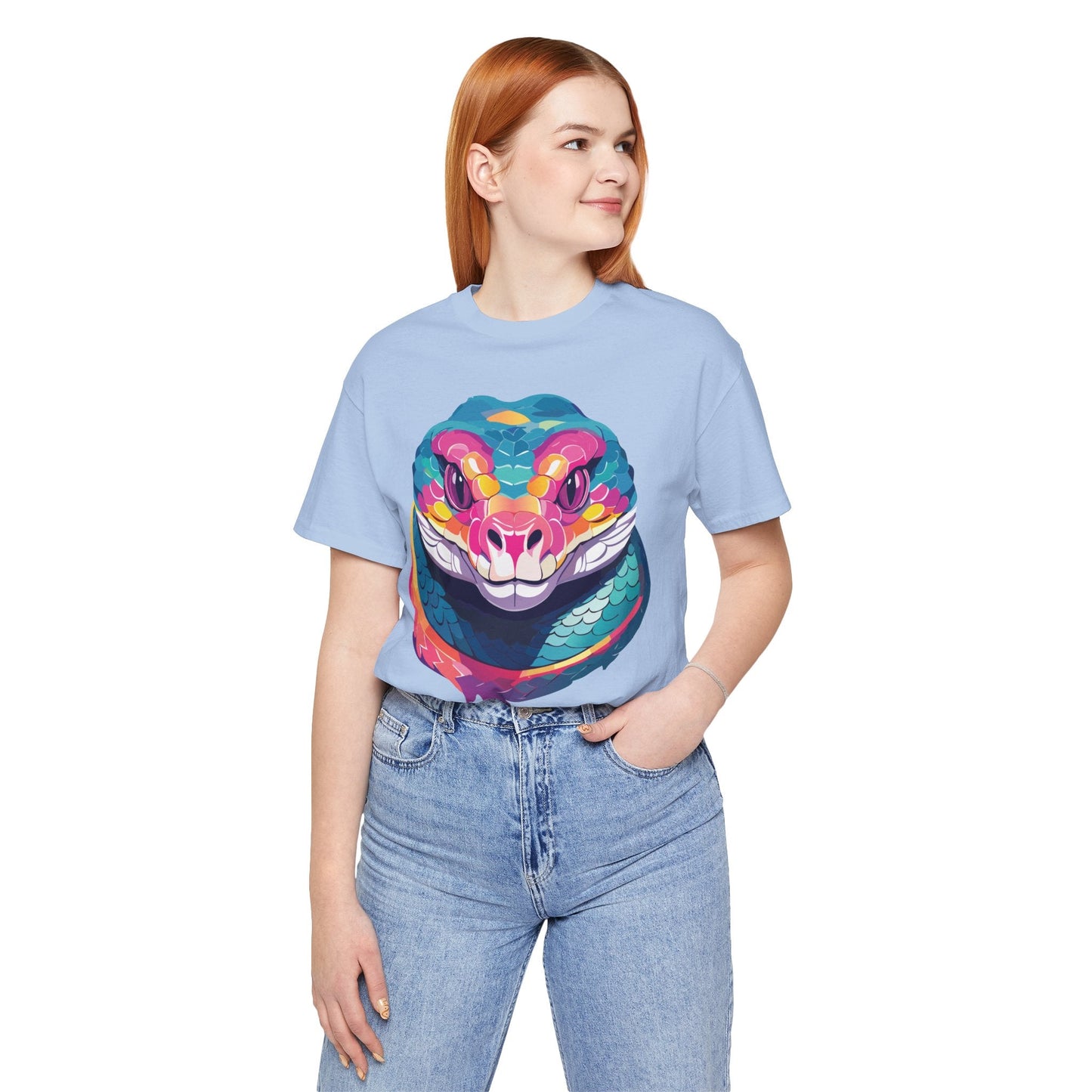 Unisex Animal Tee Shirt With Art Design, Wild Animals Short Sleeve Graphic Tee For Everyday Wear