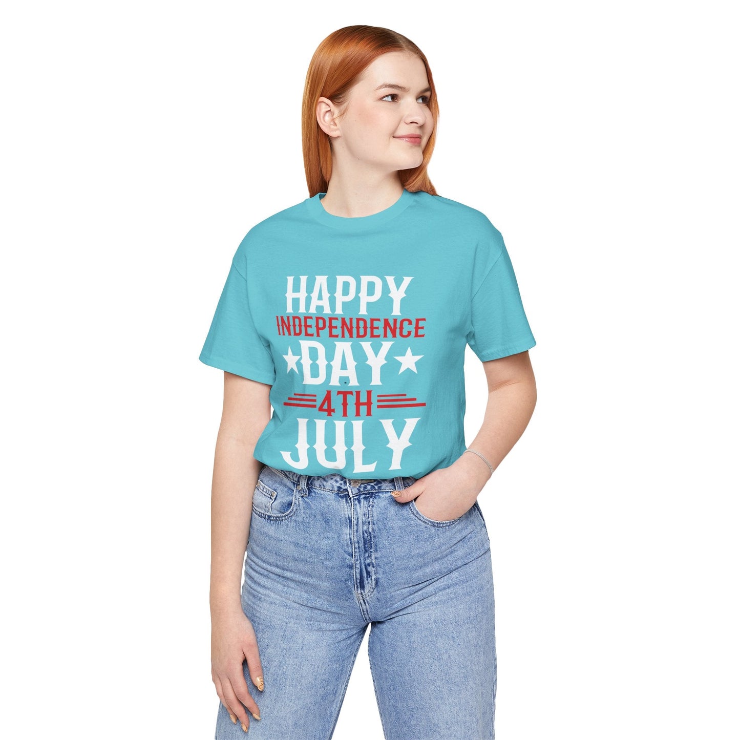 Happy Independence Day Graphic Unisex Cotton T-Shirt 016
