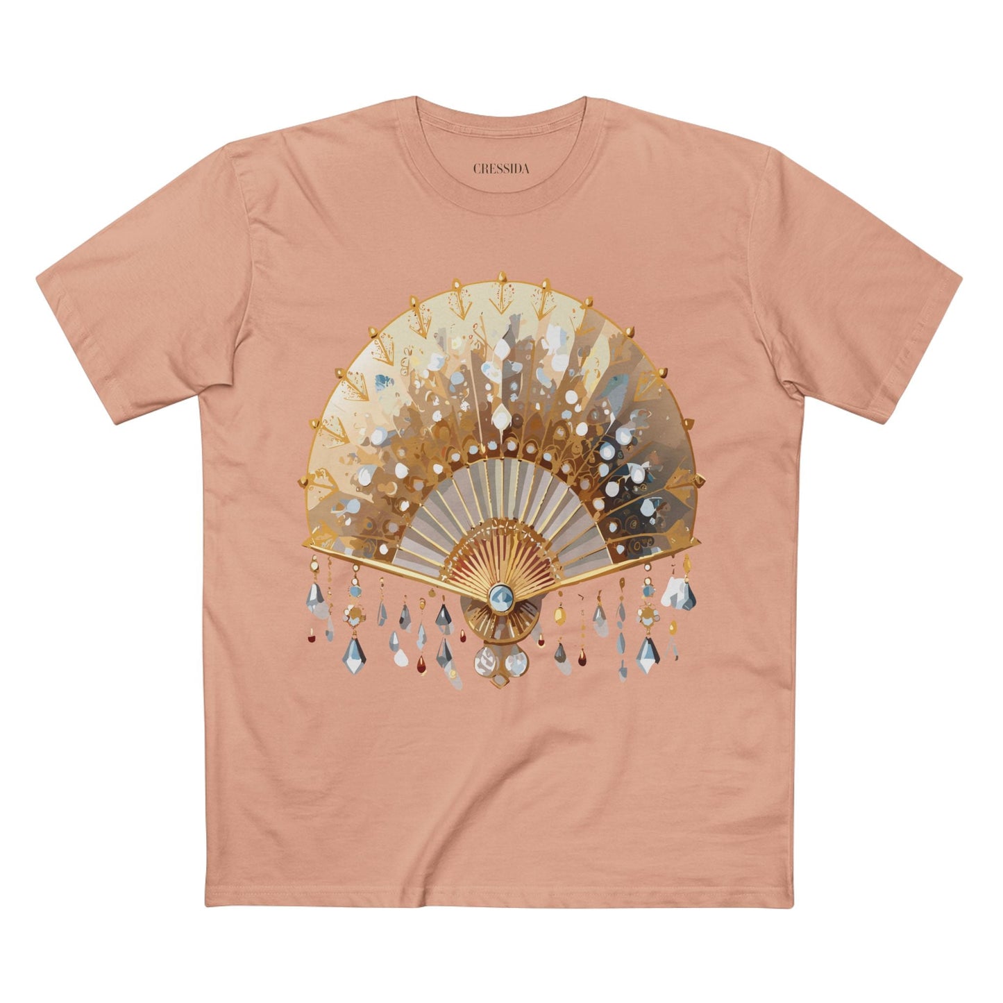 Antique Fan Graphic Design T-Shirt Unisex 100 Cotton Floral Carnival Artwork Tee 15