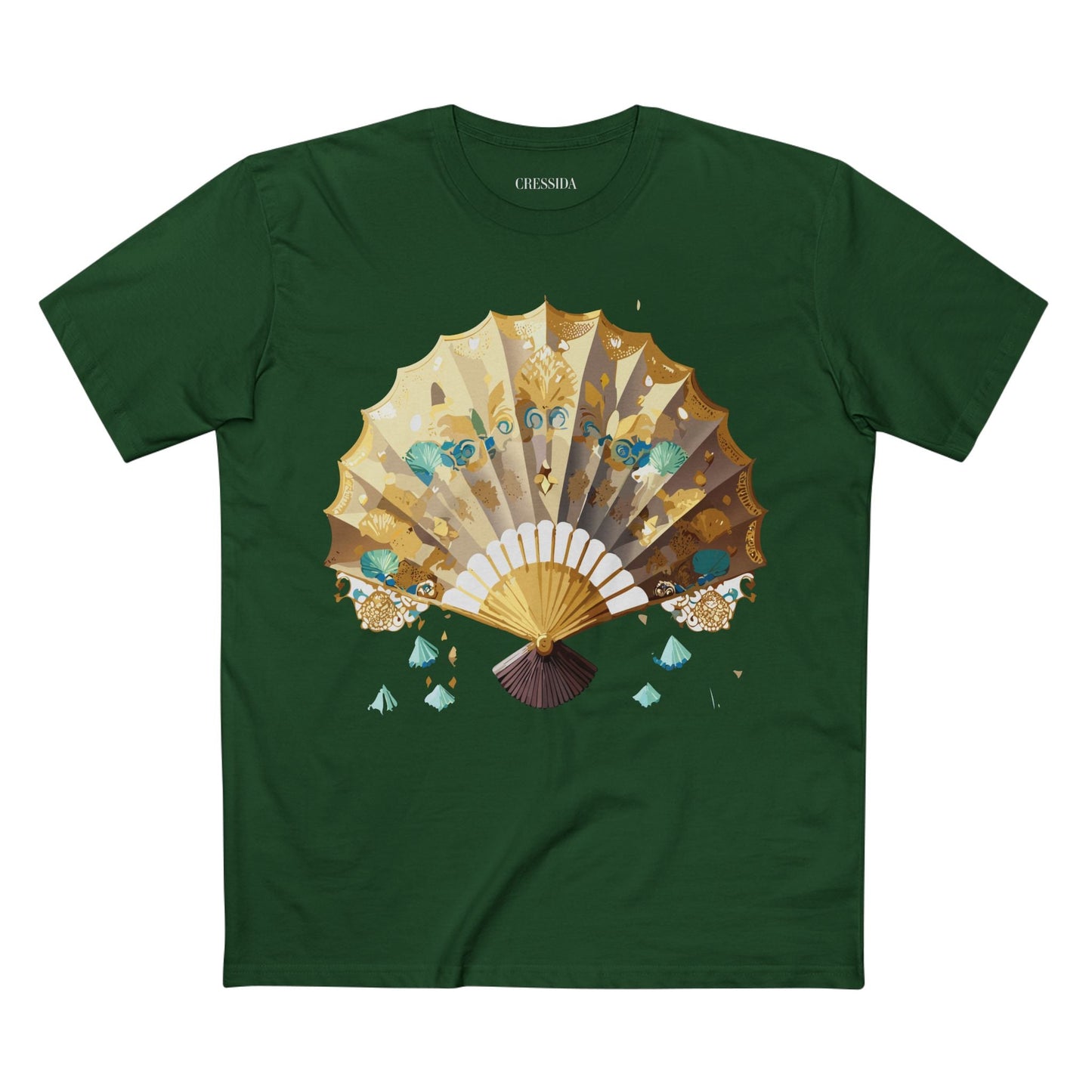 Antique Fan Graphic Design T-Shirt Unisex 100 Cotton Floral Carnival Artwork Tee 16