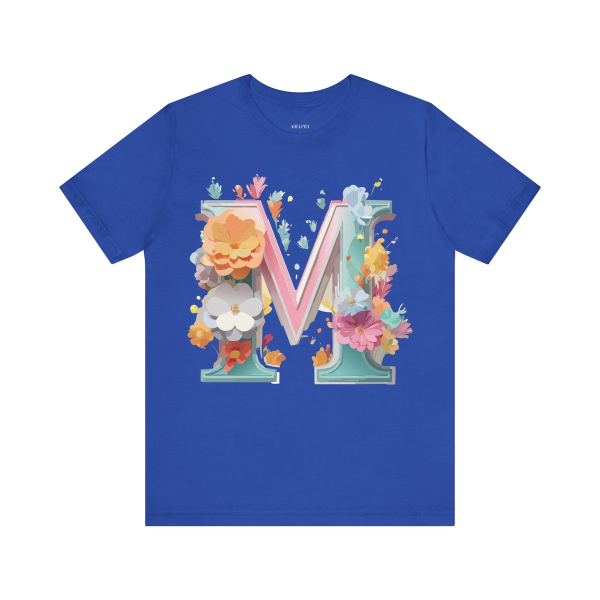 Letter M Graphic Unisex Cotton Bella+Canvas Tee with Art Letter Design