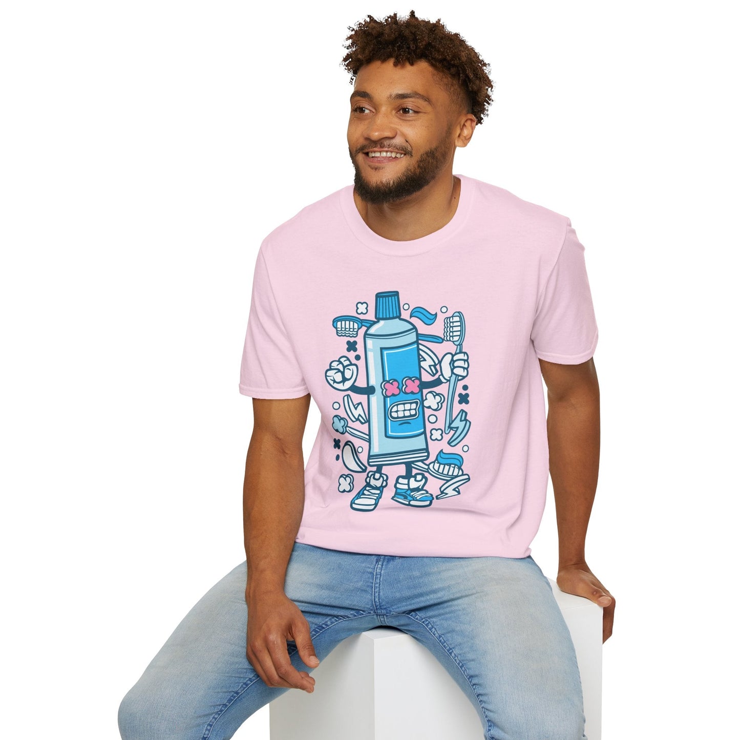 Cartoon Animation T Shirt Unisex Gildan Softstyle 64000 Tee With Fun Art Design Artwork