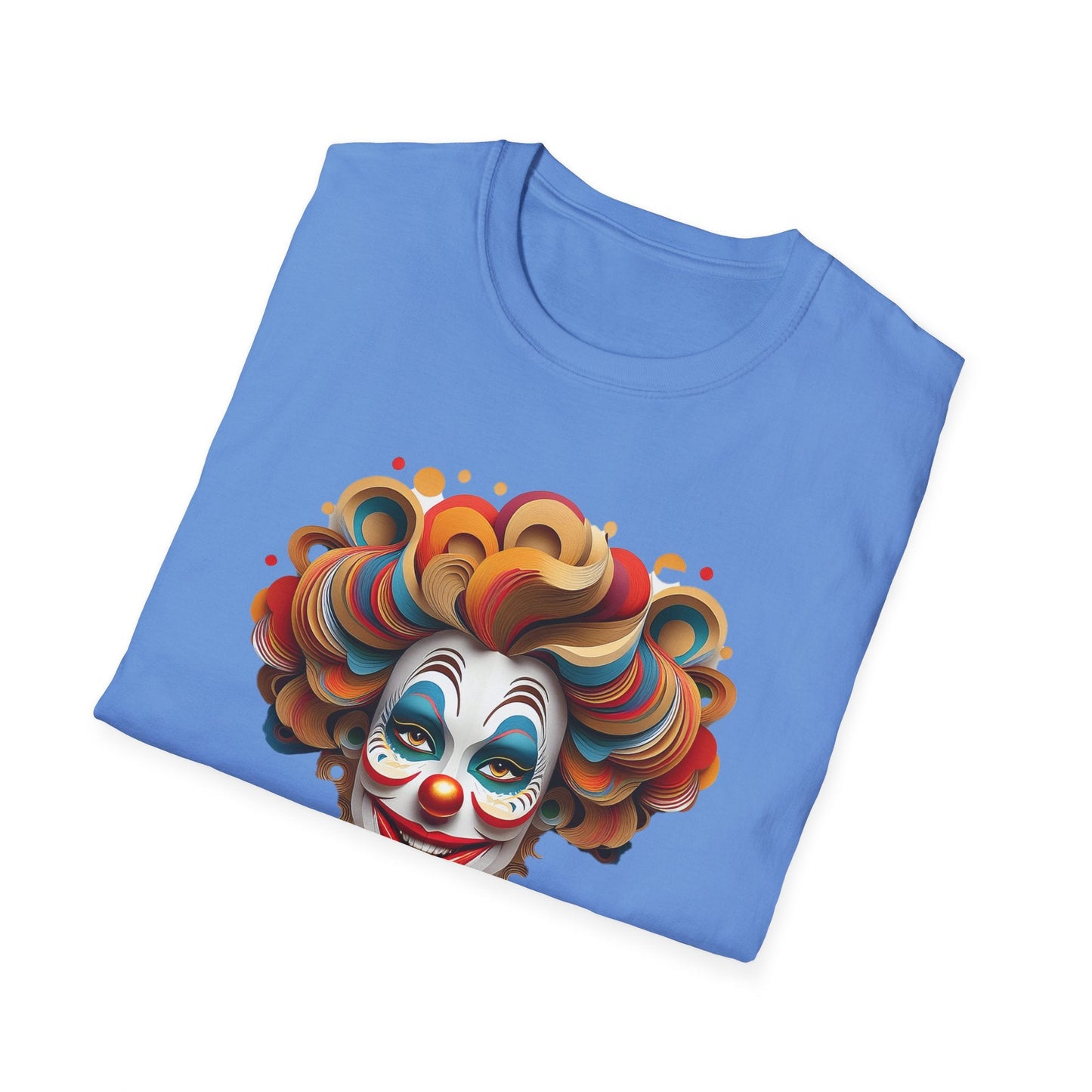Unisex Clown Shirt Funny Man Circus Tee Short Sleeve Gildan Softstyle 64000 Cotton