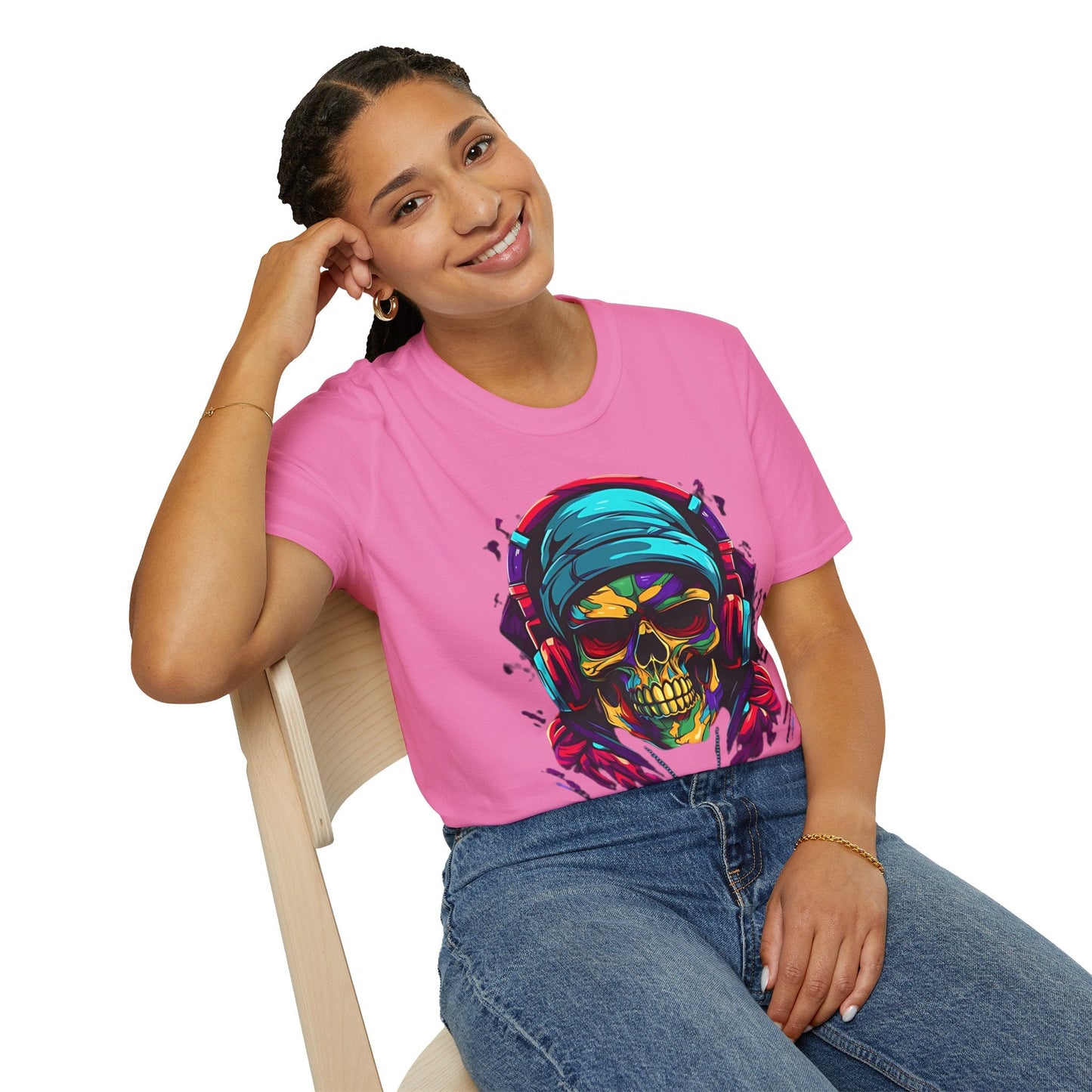 Skull Graphic Unisex Cotton T-shirt with Skeleton Artwork Design 24