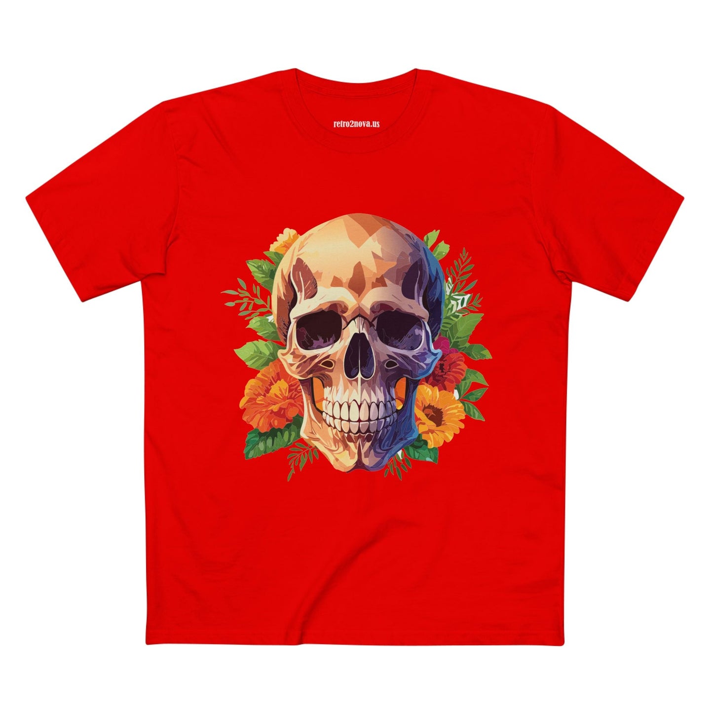 Skull Shirt Unisex Skeleton Tee Premium Cotton With Original Art Design From Retro2Nova Collection