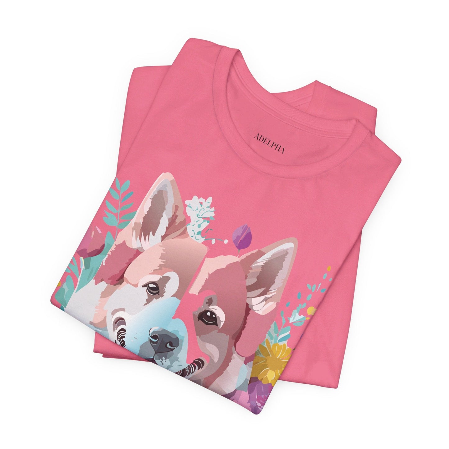Unisex Graphic Dog Shirt Vintage Inspired Tee With Adelpha Artwork Short Sleeve Tee