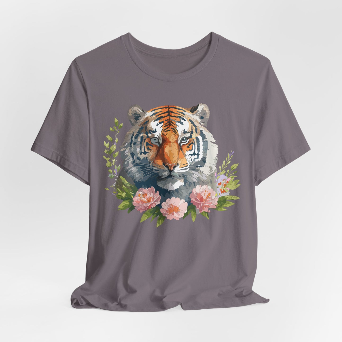 Floral Tiger Shirt, Animal Shirt, Tiger Tee, Unisex Tee, Floral T-shirt, T-Shirt with Animal