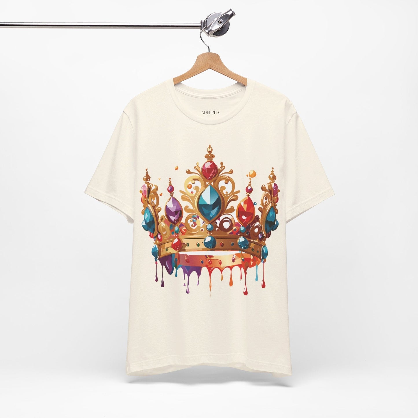 Adelpha Vintage Inspired Graphic Tee Crown Shirt Unisex Short Sleeve Art Design Edition