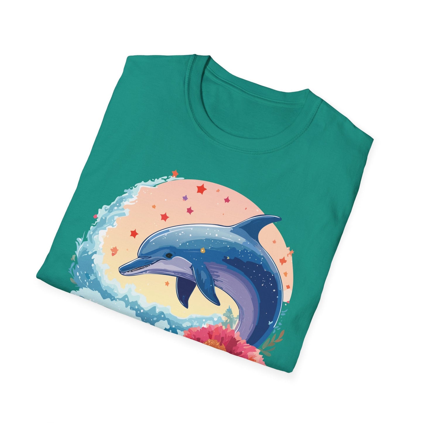 Dolphin Shirts Unisex Tee 100 Percent Ring Spun Cotton Gildan Softstyle 64000 For Everyday Comfort