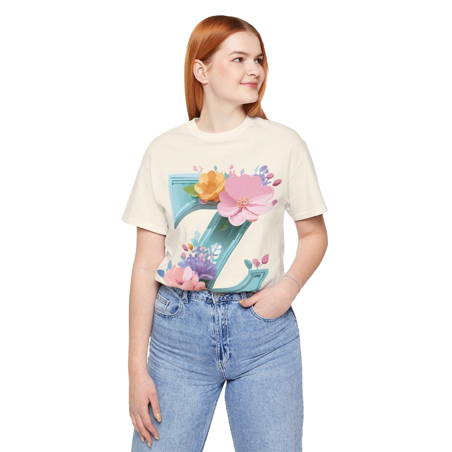Letter Z Shirt Graphic Tee Unisex Jersey Short Sleeve Premium Vintage Inspired Artwork Adelpha