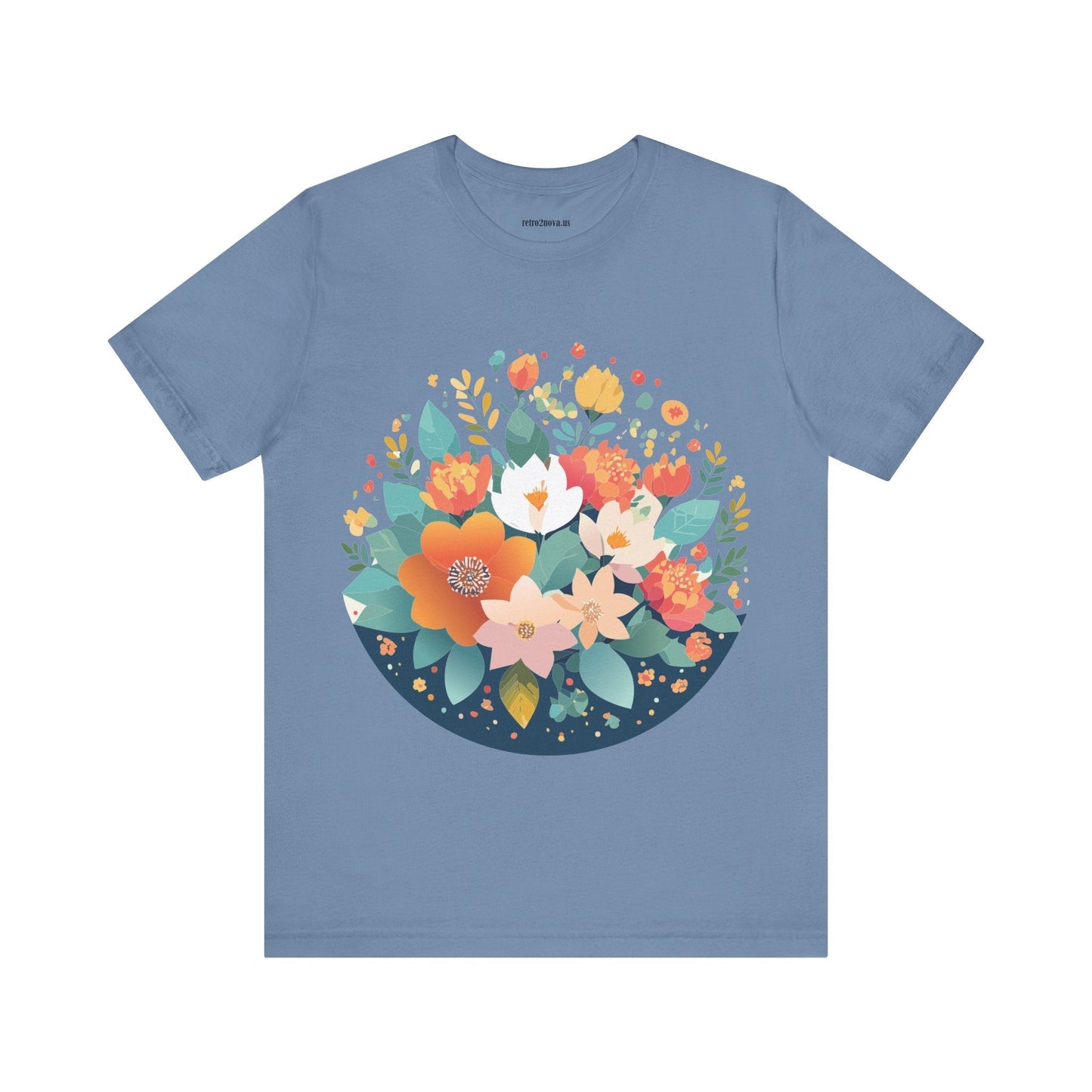 Floral Flowers Shirt Unisex Lightweight Breathable Jersey Tee Floral Pattern Short Sleeve