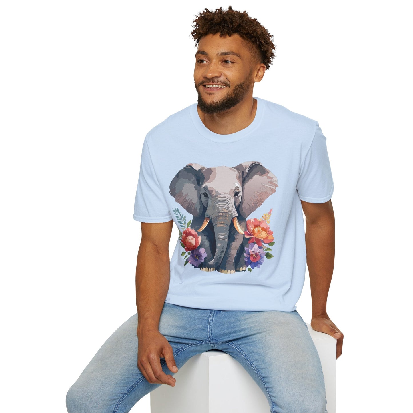 Elephant T Shirt Unisex Gildan Softstyle 64000 100 Percent Ring Spun Cotton Casual Tee