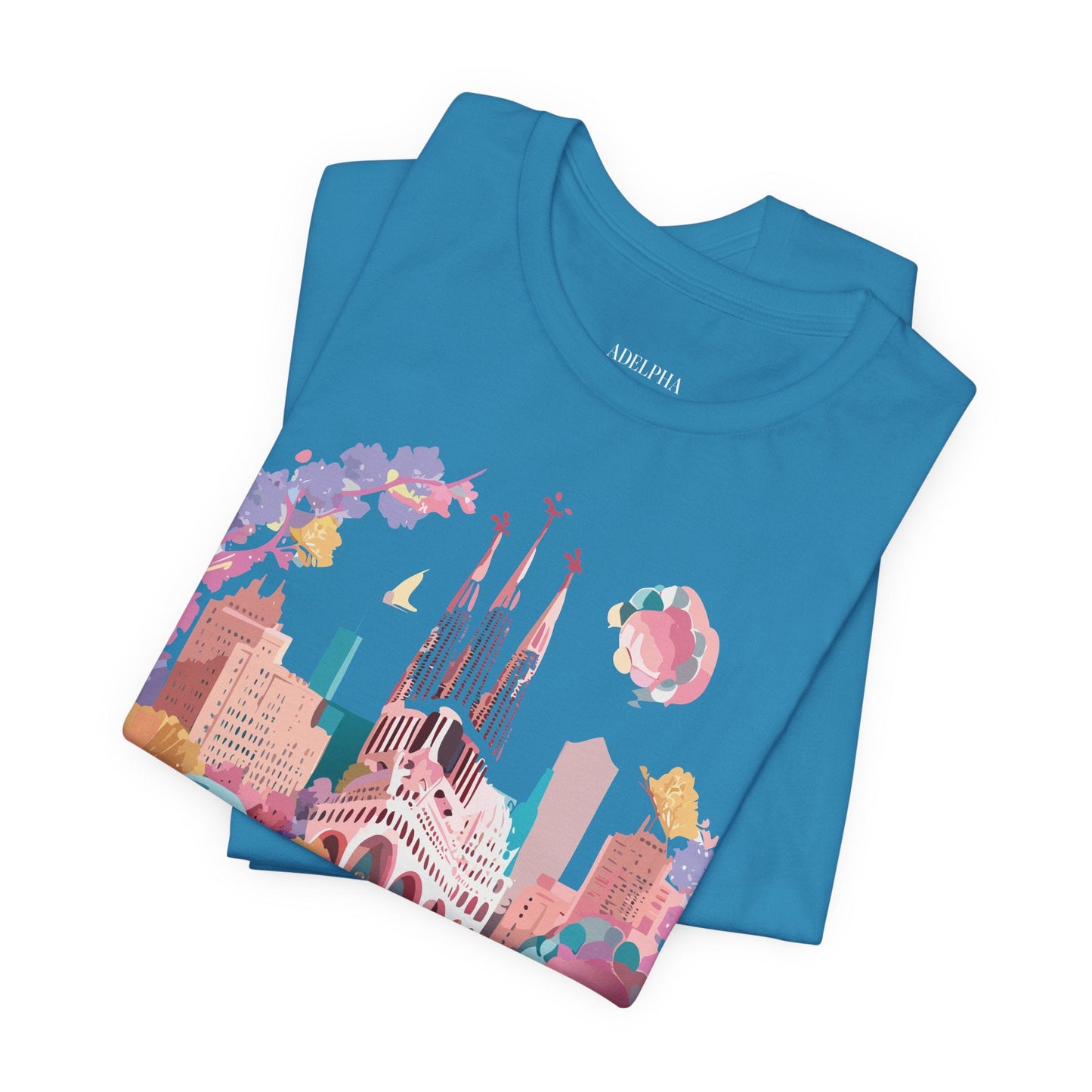 Tourist Shirt Barcelona Graphic Tee Unisex Vintage Style Adelpha Artwork Art Design Tee
