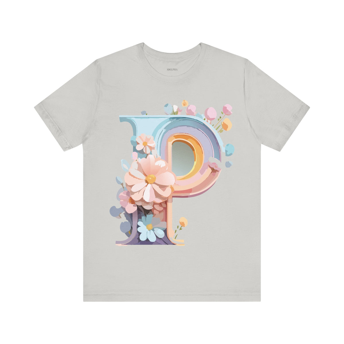 Letter P Graphic Unisex Cotton Bella+Canvas Tee with Art Letter Design