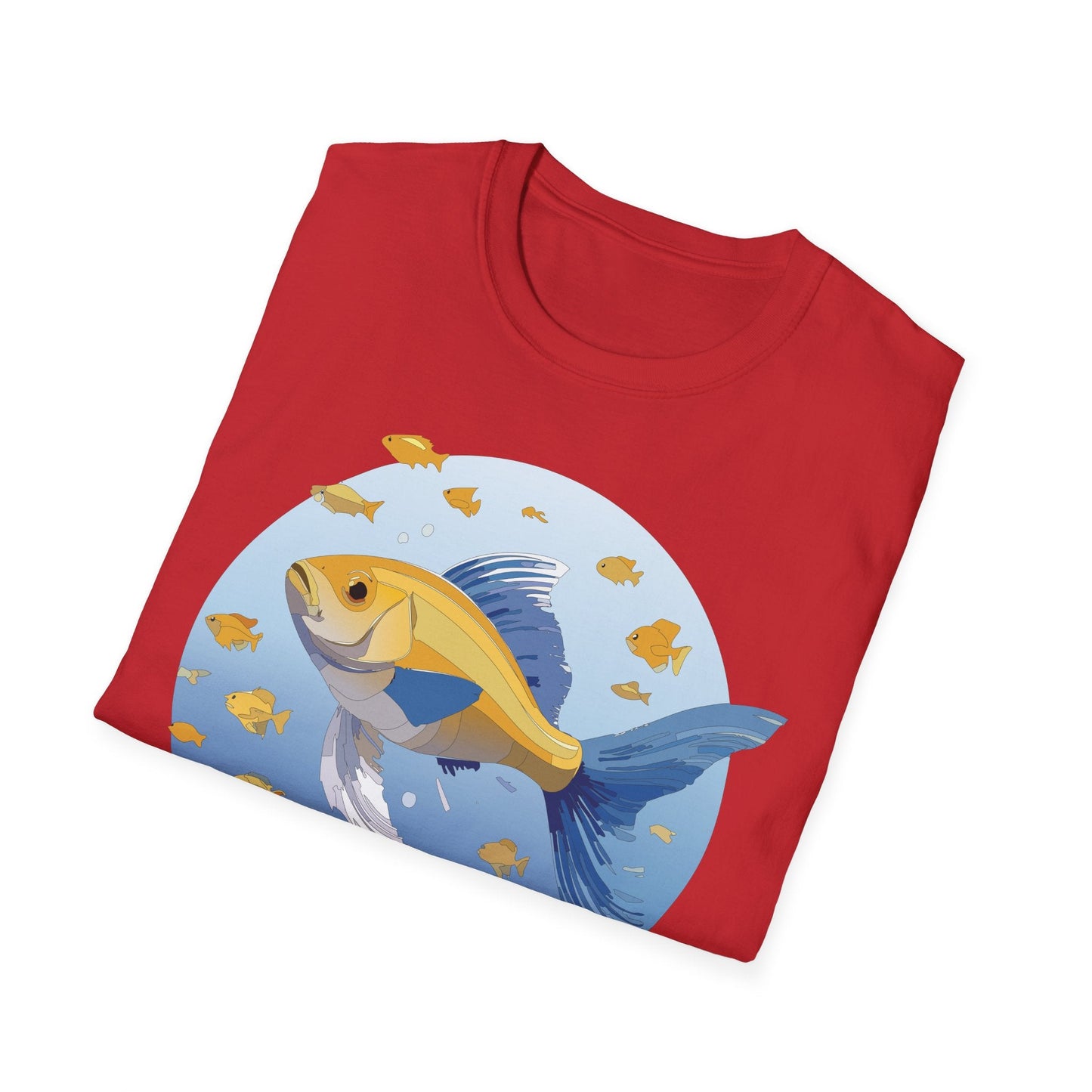 Fish Art Graphic Tee Shirt For Men And Women Unisex Cotton Softstyle Tee With Fish Artwork Design