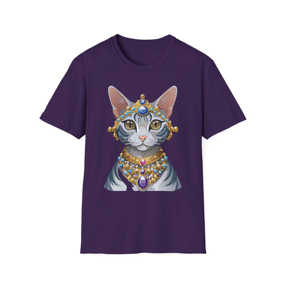 Regal Jewel-Studded Cat Tee | Cat T-Shirt