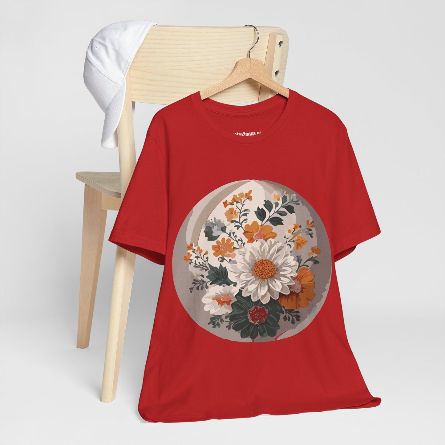 Retro2Nova Floral Shirt Unisex Jersey Short Sleeve Tee From Flowers Collection Free Shipping