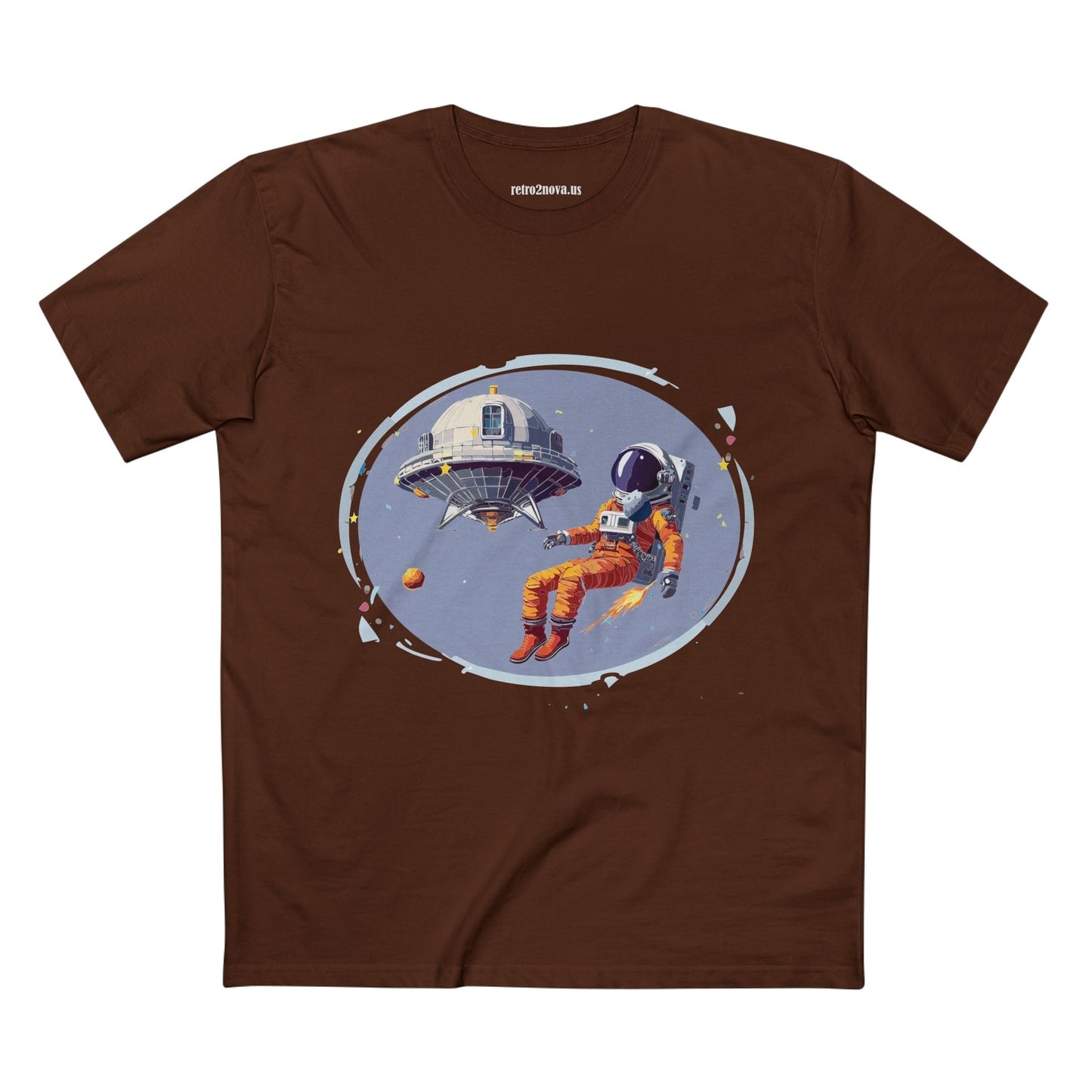 Cosmos Astronaut Shirt For Unisex Premium Cotton Tee With Original Art Design Retro2Nova