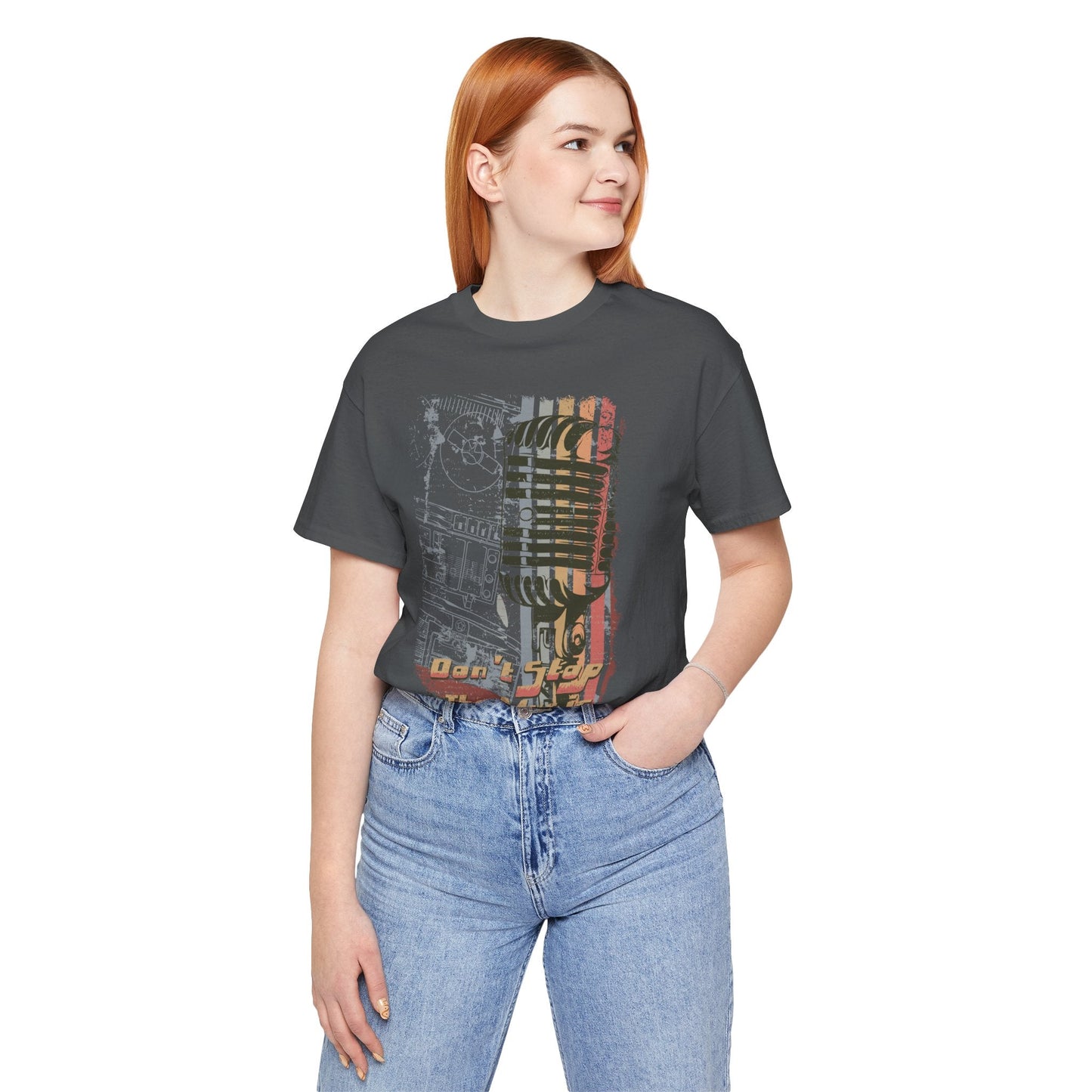 Retro Microphone Graphic Unisex Cotton T-Shirt r9