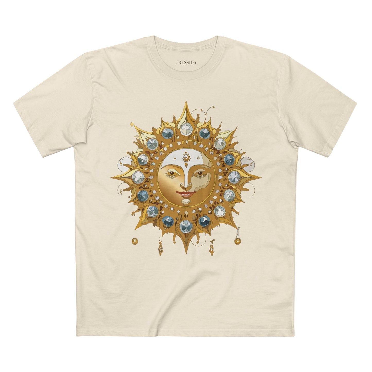 Gold Sun Graphic Unisex 100 Cotton T-Shirt with Golden Art Design 1