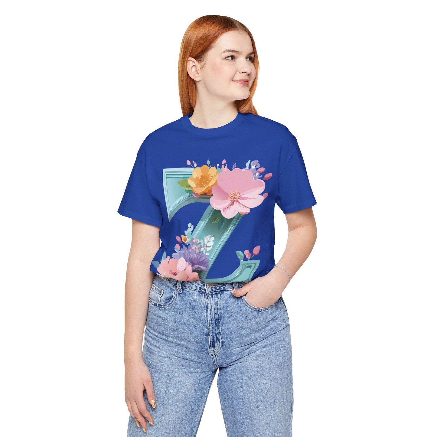 Letter Z Shirt Graphic Tee Unisex Jersey Short Sleeve By Adelpha Vintage Inspired Artwork
