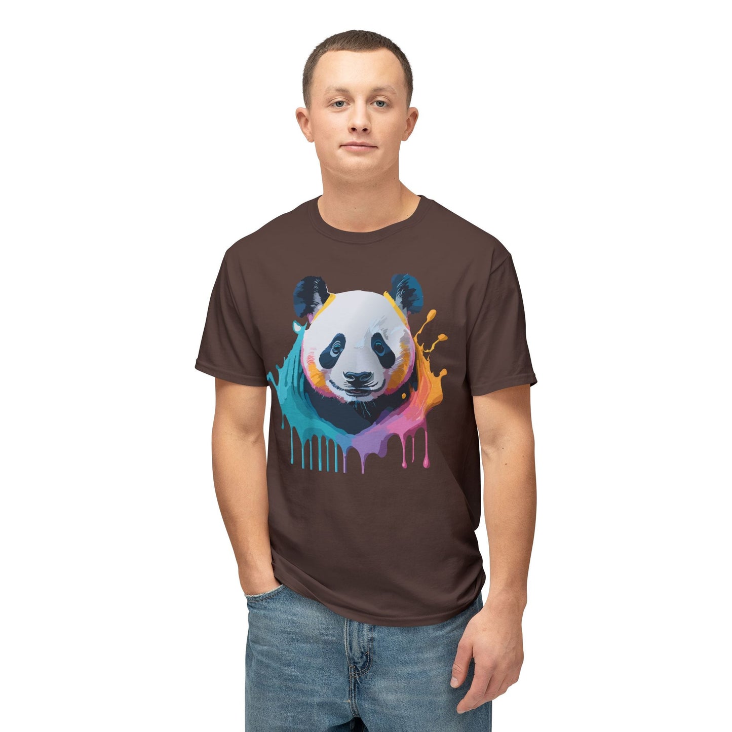 Unisex HD Cotton Panda T Shirt With Full Color Panda Art Print Made In USA Premium Fit For All Sizes