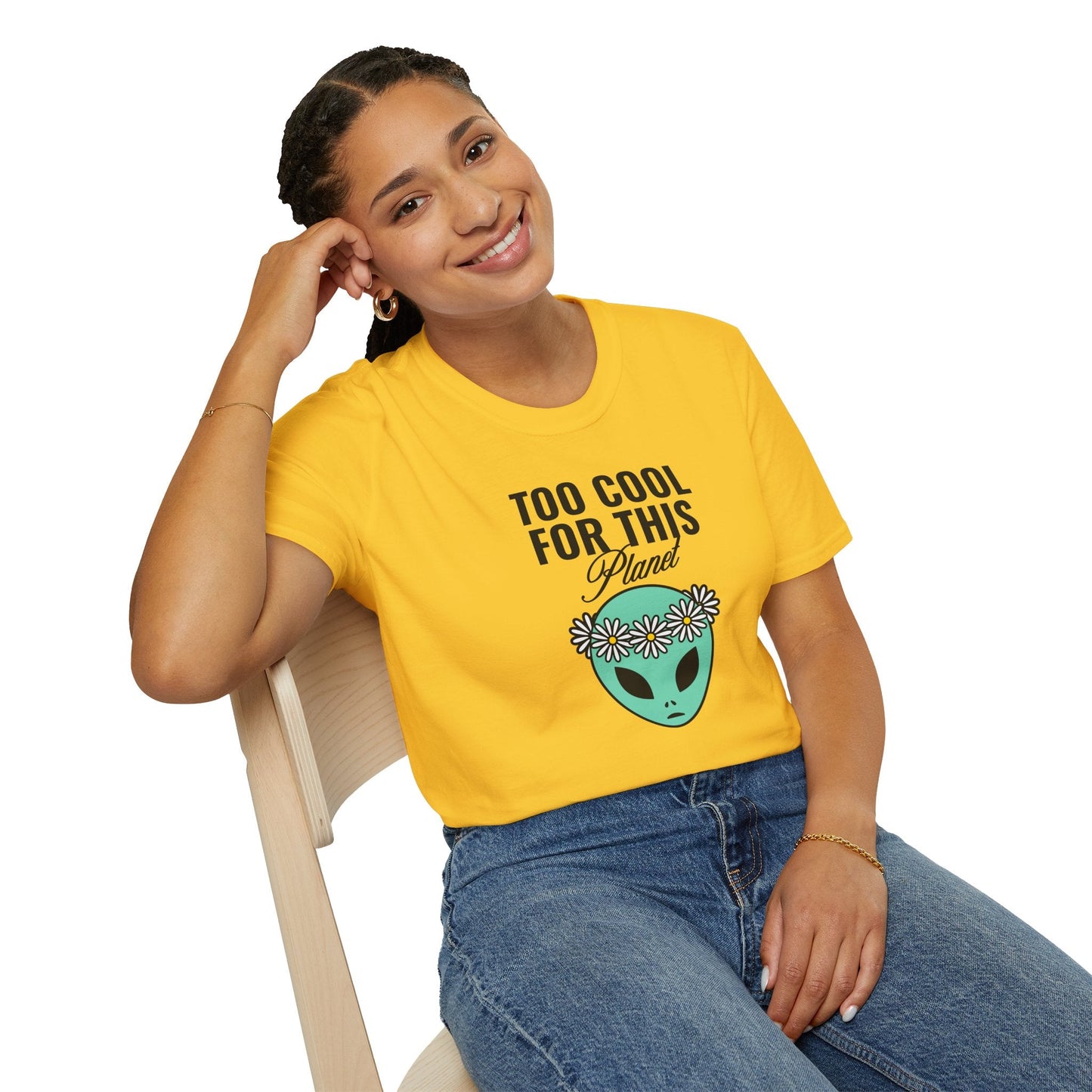 Alien Graphic Tee  Too Cool For This Planet Floral Crown