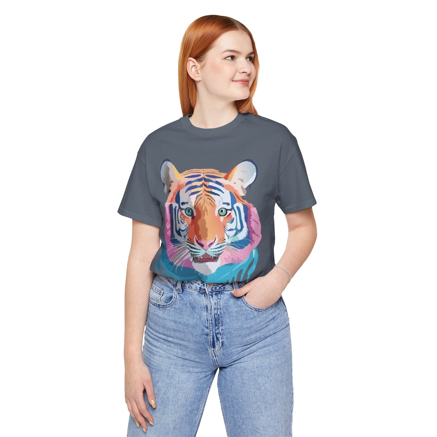 Tiger Graphic Unisex 100 Cotton Vintage Art with Animal Tee 17