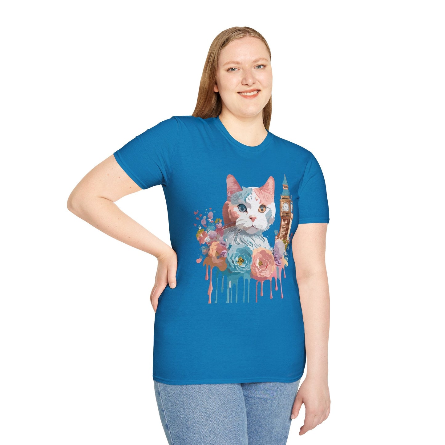 Cat Shirt Unisex Tee Softstyle 64000 Gildan Ring Spun Cotton