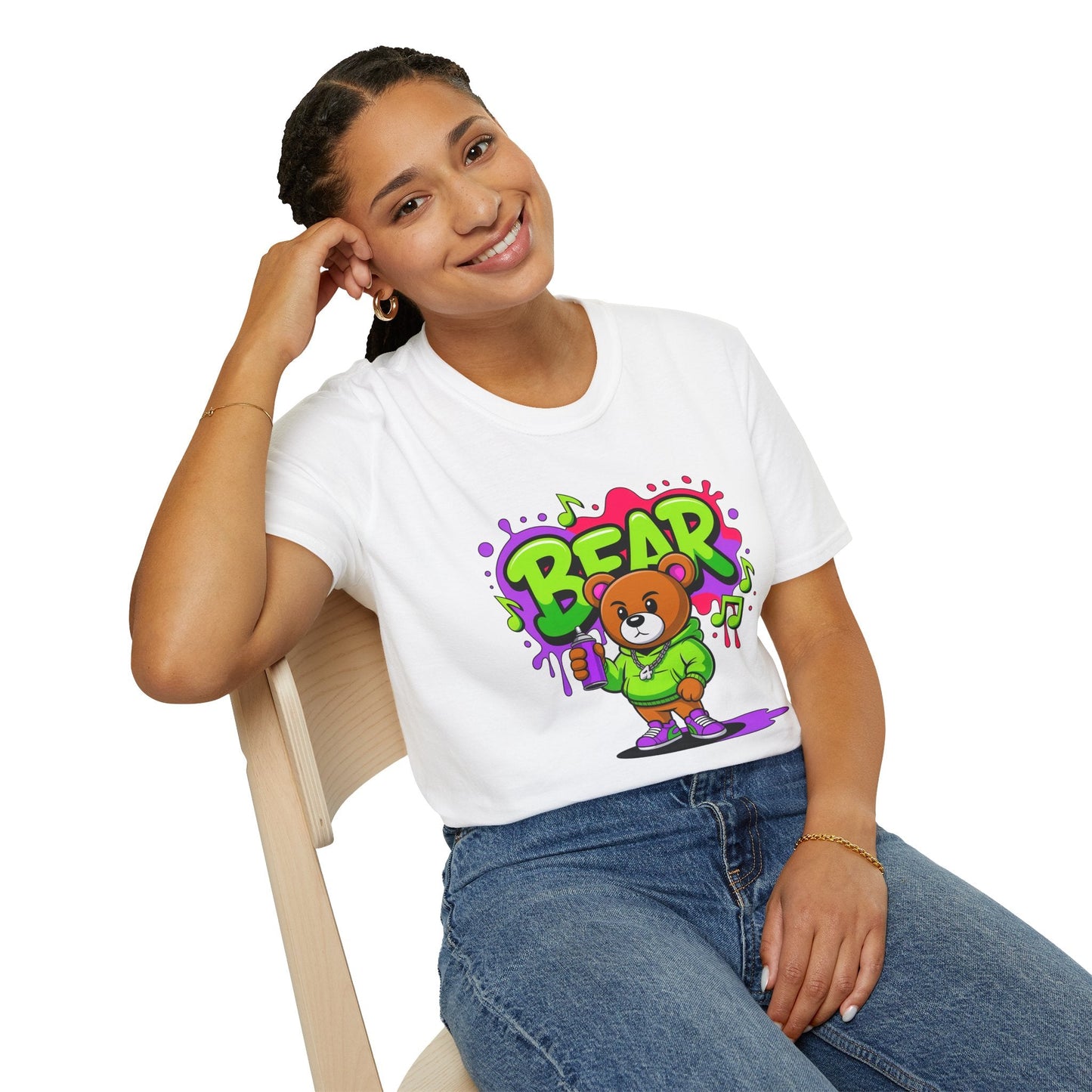 Cartoon T Shirt With Animation Funny Animals Tee Gildan Softstyle 64000 100 Percent Ring Spun Cotton