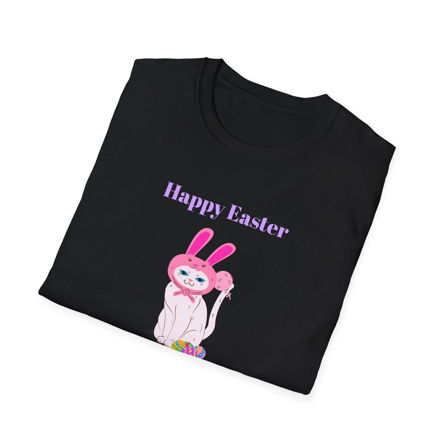 Unisex Easter Bunny T Shirt Softstyle 64000 Tee With Easter Design Print Gildan 100 Percent Ring Spun Cotton