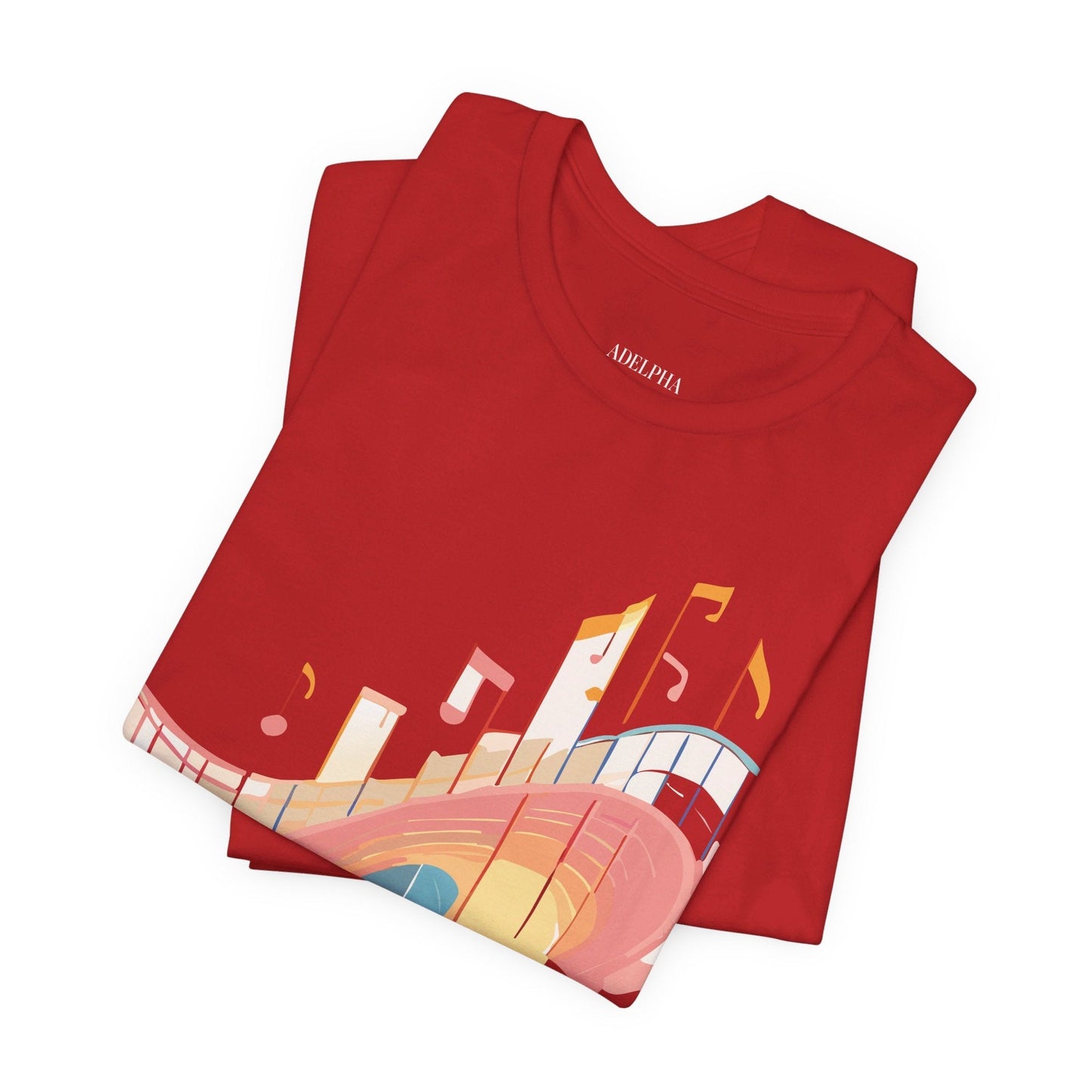 Music Graphic Unisex 100 Cotton Vintage Art with Musical Elements Tee 22