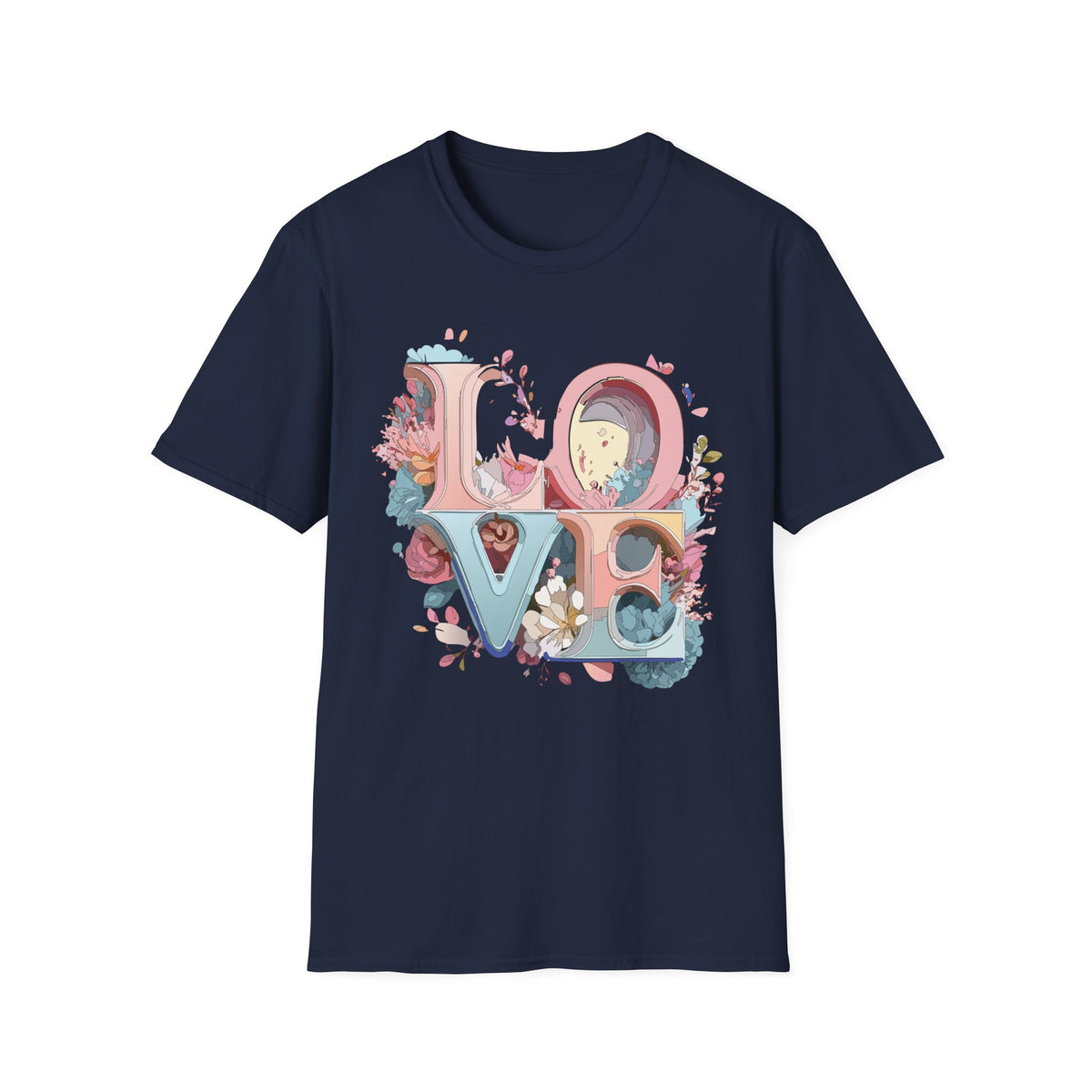 Floral LOVE Lettering T-Shirt | Pastel Botanical Typography
