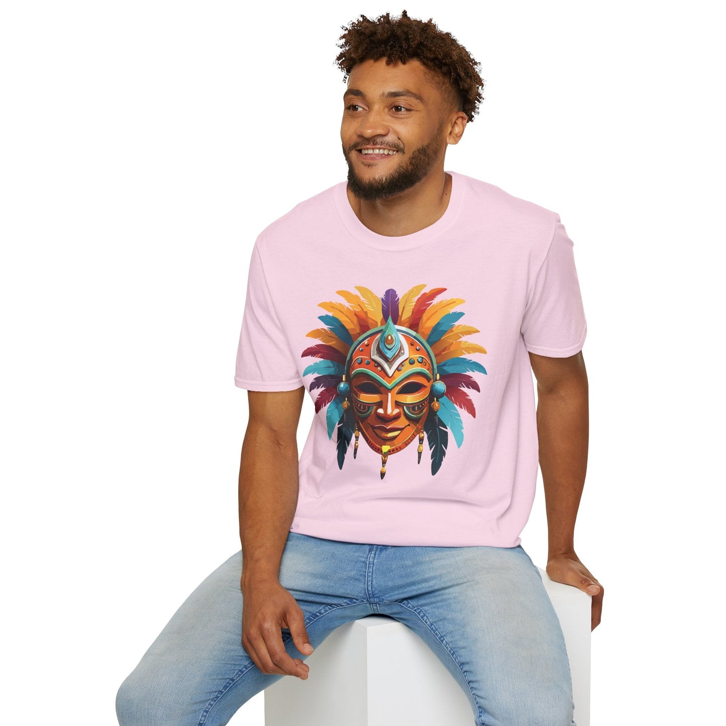 Mask Tee Shirt Unisex Softstyle 100 Percent Ring Spun Cotton Masquerade Tees For Comfort